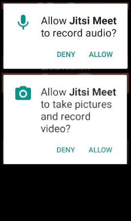 Jitsi conoce los permisos de Android