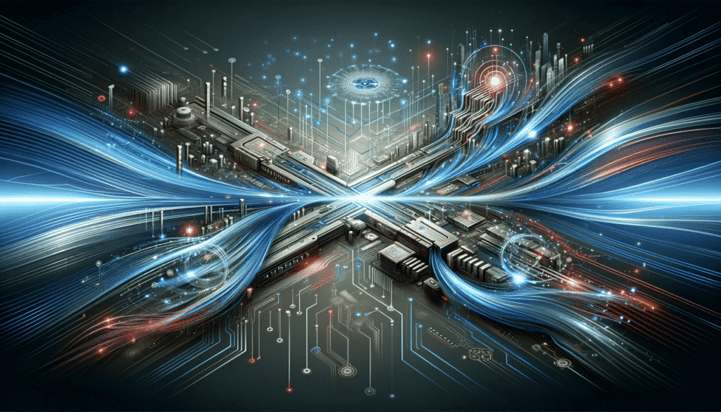 Ilustración abstracta futurista de fondo tecnológico.