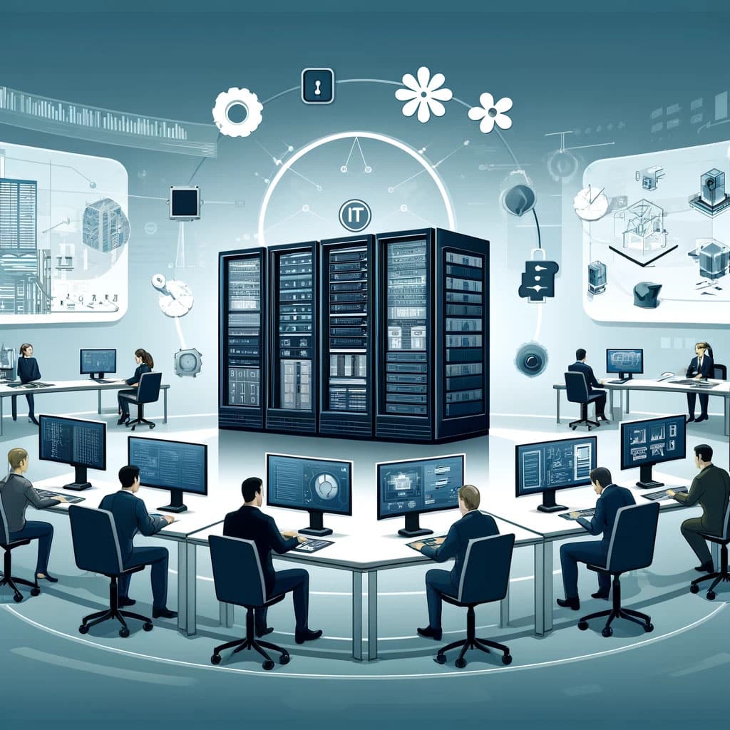 Illustration of a modern data center.