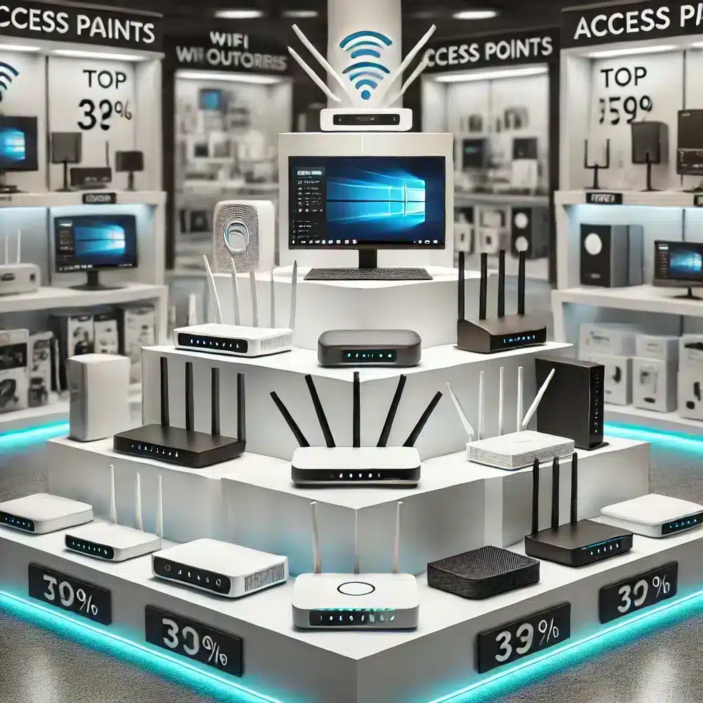 WLAN-Router im Elektronikgeschäft zu Verkauf.