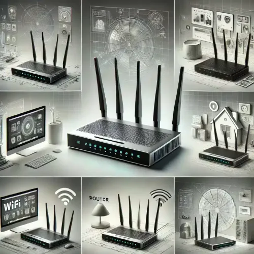 Several WLAN routers of different models and functions.